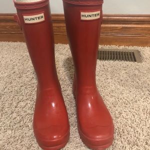 Gently used red Hunter Boots